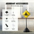 thumbnail image 4 of KFFKFF Mobile Sign Holder, 5ft Durable Cast Iron Post with Sturdy Plastic Base on Wheels, Flexible Solution for Displaying No Parking & Handicap Signs, Includes Base, Hardware, in Black, 4 of 9