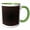 Green/White, variant on 3drose, Geometric Abstract Centered Dot Pattern Background Design, 11oz Two-tone Red Mug