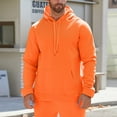 thumbnail image 4 of Oversized Hoodies for Men Unisex Long Sleeve Sweatshirts Solid Hooded Sweatshirt Orange S, 4 of 8