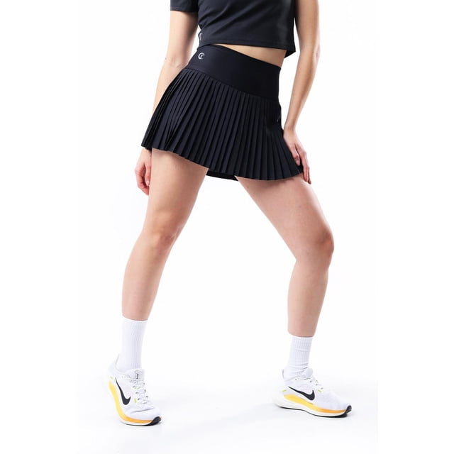 Falda deportiva plisada / Juvenil, 383 (Negro) negro M