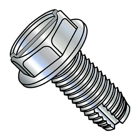 

5/16-18X1 1/2 Slotted Indented Hex Washer Thread Cutting Screw Type 1 Fully Threaded Zinc And (Pack Qty 500) BC-31241SW