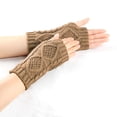 thumbnail image 2 of GPOECD Gloves for Women Women Winter Fingerless Thermal Knitted Gloves with Thumb Holes, 2 of 4