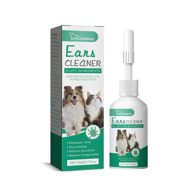 Mom's Best Limpiador de oídos para gatos y perros, alivia la picazón y elimina la acumulación de suciedad, 20 ml / 0.7 onzas