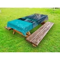 thumbnail image 1 of Turquoise Outdoor Tablecloth, Marble Caves of Lake General Carrera Chile South American Natural, Decorative Washable Fabric Picnic Tablecloth, 58 X 104 Inches, Turquoise Purplegrey Green, by Ambesonne, 1 of 2