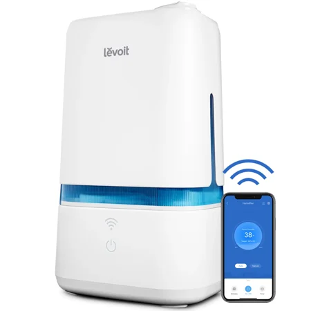 

Levaoit Smart Ultrasonic Humidifier Classic 200S-RBL for Room 4L for Bedroom Cool Mist Vaporizer for Baby and Plants with Smart Sensor and Auto Mode Blue