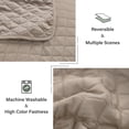 thumbnail image 5 of Exclusivo Mezcla California King Quilt Set, 3-Piece Lightweight Oversized King Quilts Soft Bedspreads Bed Coverlets, Taupe, 112"x104", 5 of 8