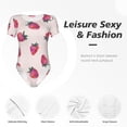 thumbnail image 6 of Naloa Hand Drawn Strawberry Women's Short-Sleeved Onesie, One-Piece Swimsuit for Parties, dates, clubs - XX-Large, 6 of 9