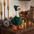 thumbnail image 5 of 7 Inch Hand Crochet Christmas Tree Goose Outfit, Green Knitted Xmas Tree Costume Set with Rhinestone Decor for Small Goose Statue Winter Holiday Farmhouse Decor, 5 of 7