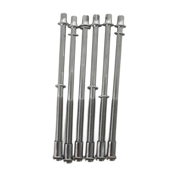 6x varillas de tensión para tambores, tornillos Tom Lug, varilla de tensión del tambor, juego de bombo de varillas de tensión clave, repuesto de 6mmx100mm