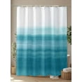 thumbnail image 4 of Teal White Gradient Shower Curtain, Abstract Ombre Texture Modern Art Waterproof Shower Curtain Set with 12 Hooks Lightweight Washable Fabric Shower Curtains for Bathroom 72x84 Inches, 4 of 6