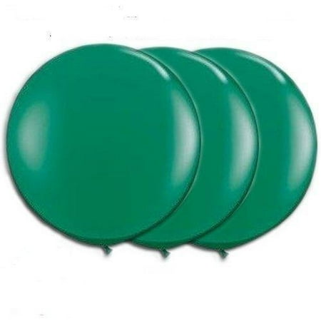 - 36 Inch Giant Round Green Latex Balloons by TUFTEX Pkg/3