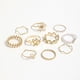 thumbnail image 4 of 10 anillos para mujer y niña, estilo vintage, con cadenas para unir los dedos. Conjunto de anillos de diferentes tallas., 4 of 8