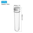 thumbnail image 2 of Uxcell 100ml Plastic Test Tubes with Screw Caps, 6Pcs 160x33mm Tubes for Party Decoration Lab Use, Silver Tone, 2 of 6
