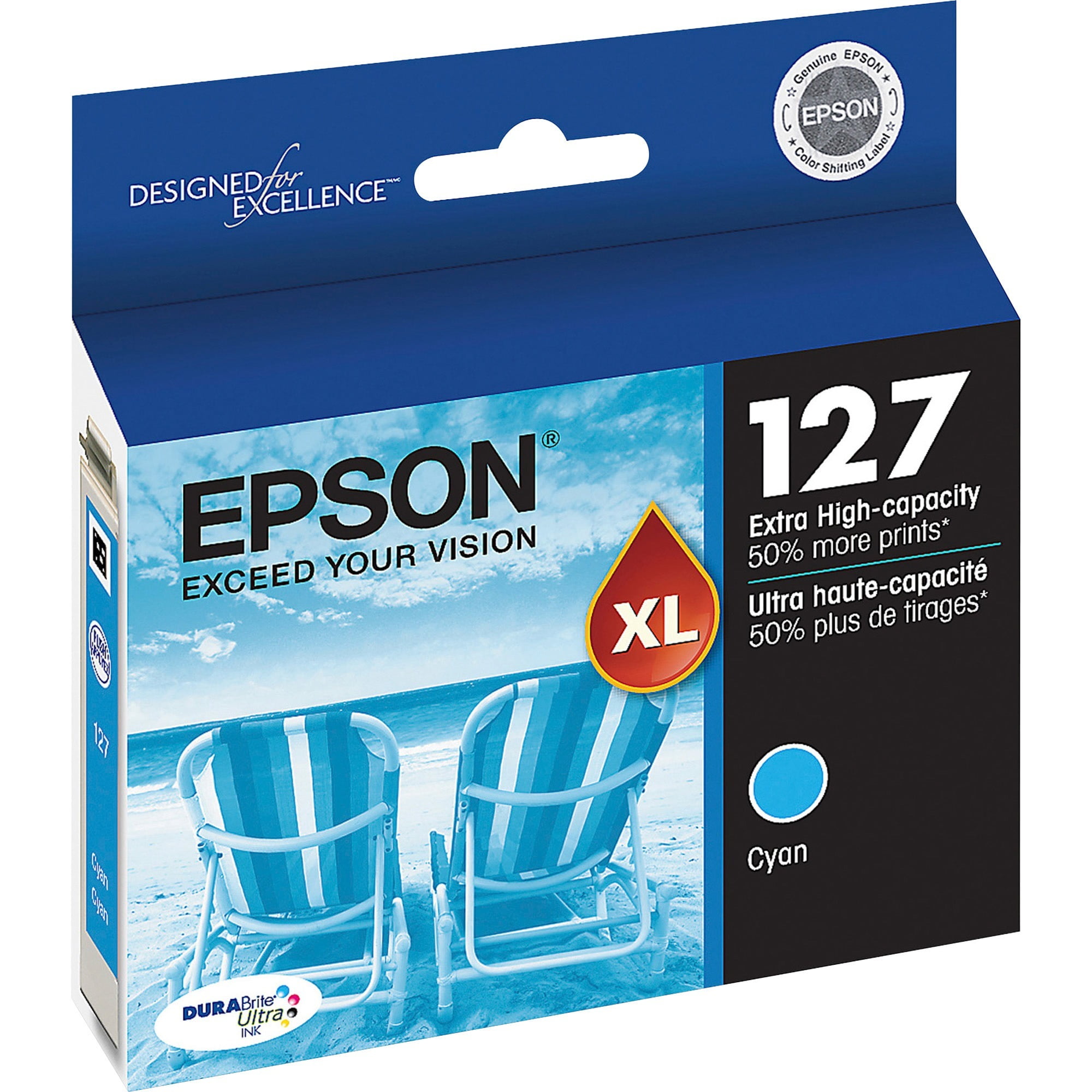 Photo 1 of EPSON 127 DURABrite Ultra Ink Cyan Extra High Capacity Ink Cartridge