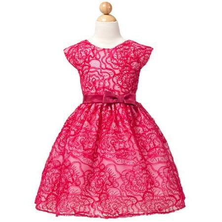 Fuchsia Sequin Organza Christmas Dress Toddler Girl 2T - Walmart.com