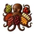 thumbnail image 1 of Naiovety Práctica bandeja de embutidos de pulpo para cenas junto al mar, tabla de embutidos de pulpo con frutas, etc. Almacenamiento y organización del hogar B, 1 of 6
