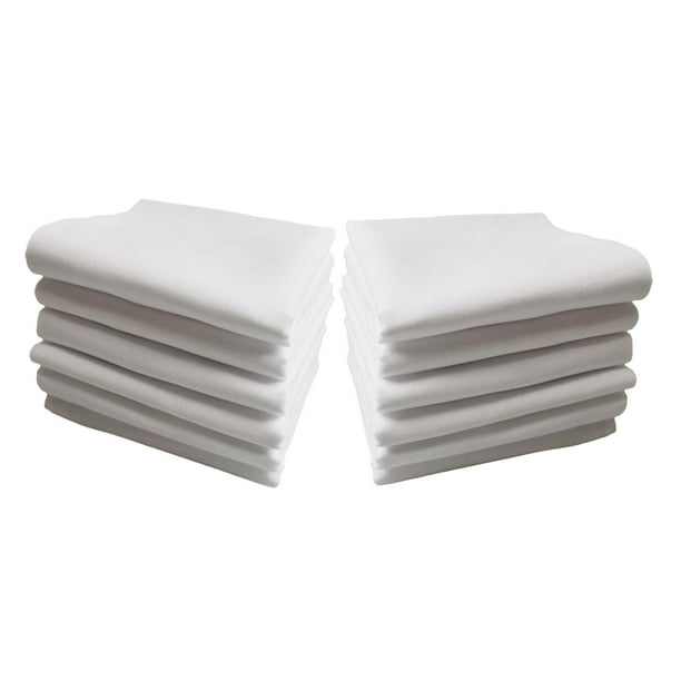 12 pañuelos blancos sólidos, pañuelos clásicos de algodón, pañuelos para hombre para boda nupcial, fiesta