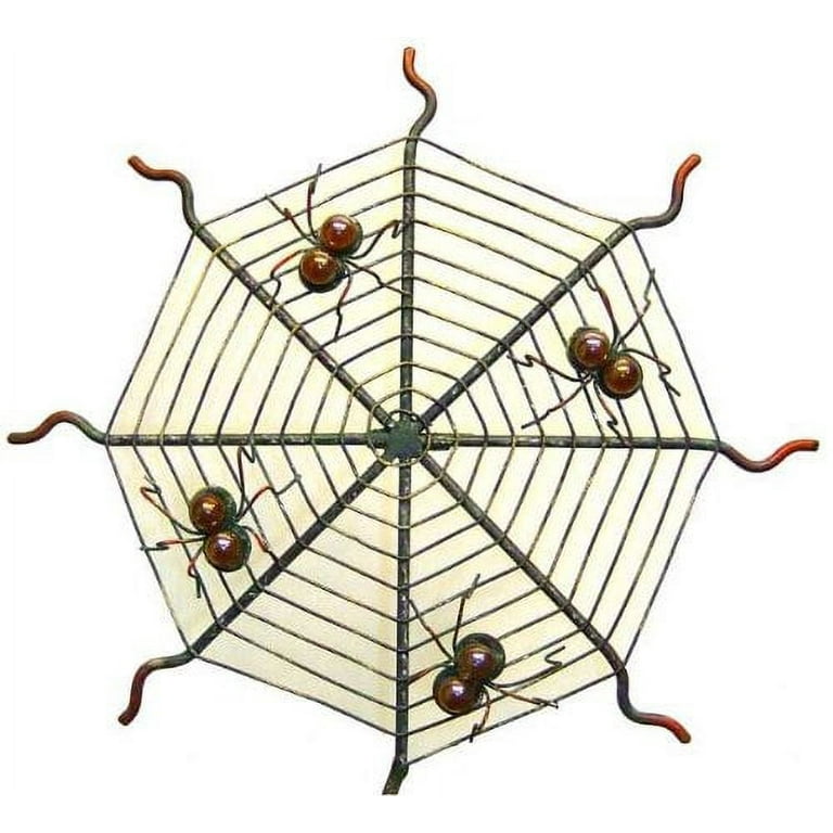 Green Piece Wire Art - Outdoor Garden Sculpture - Spider Web