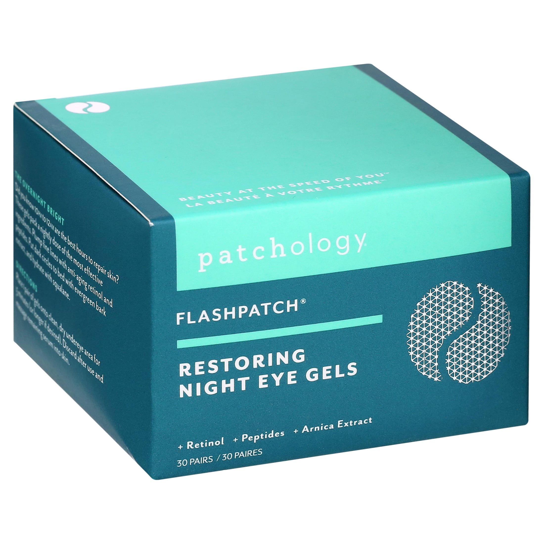 Patchology Flash Patch Night Eye Masks Gel, 30 Count