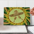 thumbnail image 2 of Mexican Cutting Board, Sombreno Hat and Maracas in the Centre of Sun Hippie Style Boho Home, Decorative Tempered Glass Cutting and Serving Board, Small Size, Multicolor, by Ambesonne, 2 of 5
