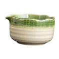thumbnail image 2 of Tazón japonés de cerámica para matcha, fácil de limpiar, ideal para preparar té matcha. Utensilio único para el hogar. Verde Blanco, 2 of 9