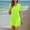 Yellow, variant on Women's Solid Color V Neck Short Sleeve Side Twist Casual Bikini Swimsuit Cover Up Beach Dress Soft Lightweight Summer Outwear for Ladies