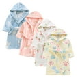 thumbnail image 5 of YTDSCS Kid's Baby Girl's Boys Flannel Robe Button Hooded Bathrobe Cartoon Print Toddler Cardigan Sleepwear for Fall Winter 2-8 Years Old, 5 of 6