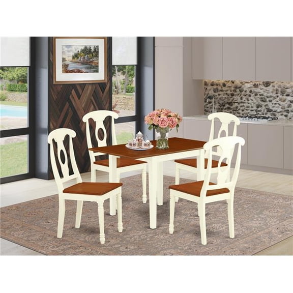 5 Piece Norden Dinette Set - Buttermilk & Cherry