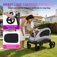 thumbnail image 4 of Extra Large Dog Stroller – Folds Flat, 160 Lbs Capacity Pet Stroller Wagon with 360° Rotating Front Wheels, Adjustable Handle, Ventilated Mesh & Storage Pocket, Easy Clean, 4 of 14