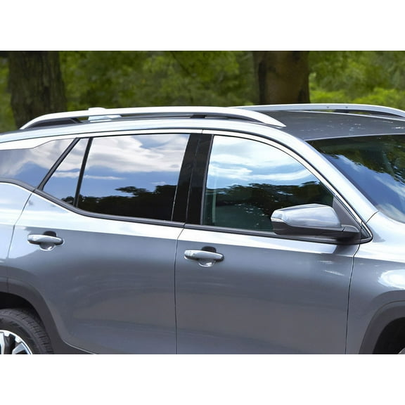 Rvinyl Pillar Post Window Trim Compatible with GMC Terrain 2010-2017 - Carbon Fiber 4D (Black)