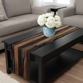 thumbnail image 4 of Black Brown Board Table Runner 72 Inches Long, Vintage Chic Shabby Wooden Grain Kitchen Coffee Dining Table Decoration for Home Party Birthday Wedding Home Decor 14x72 Inches, 4 of 8