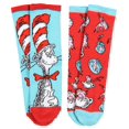 thumbnail image 1 of Calcetines Bioworld Dr. Seuss con gato con sombrero y pescado para niños de 7 a 9 años, 1 of 5
