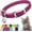 Pink, variant on Leather Cat Collar with Removable Bell – Safety Elastic Strap (Breakaway Alternative) – Kitten Collar for Small & Big Boy & Girl Cats & Small Dog