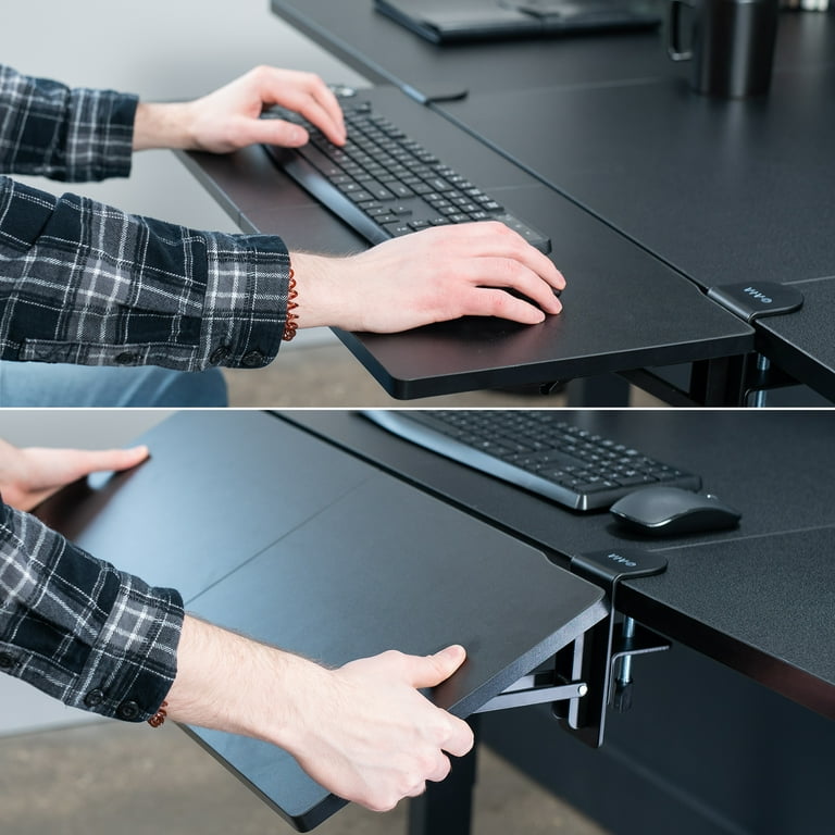 Desk Extender Ergonomie Toetsenbord Lade Klem Verstelbare Hoogte & Hoek Computer Elleboog Armsteun Polssteunen Armsteun Plank Stand, 64 * 24cm Desk Extender Ergonomie Toetsenbord Lade Klem Verstelbare Hoogte & Hoek Computer Elleboog Armsteun Polssteunen Armsteun Plank Stand, 64 * 24cm