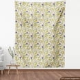 thumbnail image 4 of Ambesonne Nature Themed Fabric by the Yard Upholstery, Spring Butterfly Bees, 5 Yards, Cream Mustard Blue Violet, 4 of 5