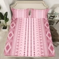 thumbnail image 2 of Feelyou Pink Western Aztec Full Size Sheets for Women, Boho Triangle Square Bed Sheets, Hippie Mandala Style Sheet Sets, Super Cozy Room Decor, 4-Piece, 2 of 7