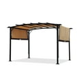 thumbnail image 3 of 12' x 9' Outdoor Patio Retractable Canopy Steel Pergola with Adjustable Shade,Beige, 3 of 8