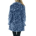 thumbnail image 4 of Nokdvo Faux Fur Coats for Women Autumn Winter Leopard Cardigan Trendy Warm Fuzzy Fleece Jacket Open Front Lapel Collar Outerwear Coat Blue S, 4 of 5