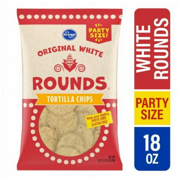 Pack of 2 - KR White Corn Rounds Tortilla Chips 18 oz