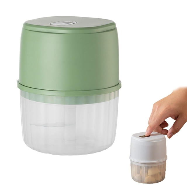 Electric Garlic Chopper ML Mini Food Processor, Portable USB Rechargeable Cordless Garlic Mincer with Stainless Steel Blades, OneTouch Small Veggie Chopper for Onion Ginger Nut Meat