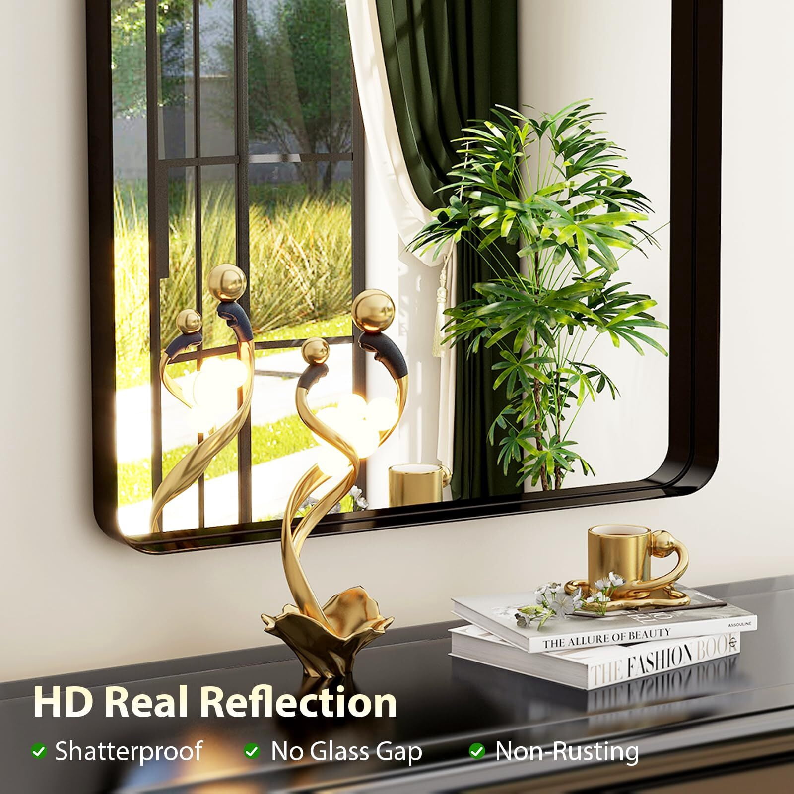 Lumora 71" x 30.2" Full-Length Mirror, Wall-Mounted Rectangular Dressing Mirror Black