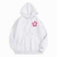thumbnail image 5 of Towmus Cute Pink Flower Hoodie for Woman Preppy Sweatshirts Trendy Puff Print Letter Graphic Hoodies Casual Pullover Tops, 5 of 8