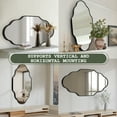thumbnail image 4 of TEWLOSS Black Wall Mirror 46"x26" Scalloped Bathroom Mirrors Metal Frame, 4 of 9