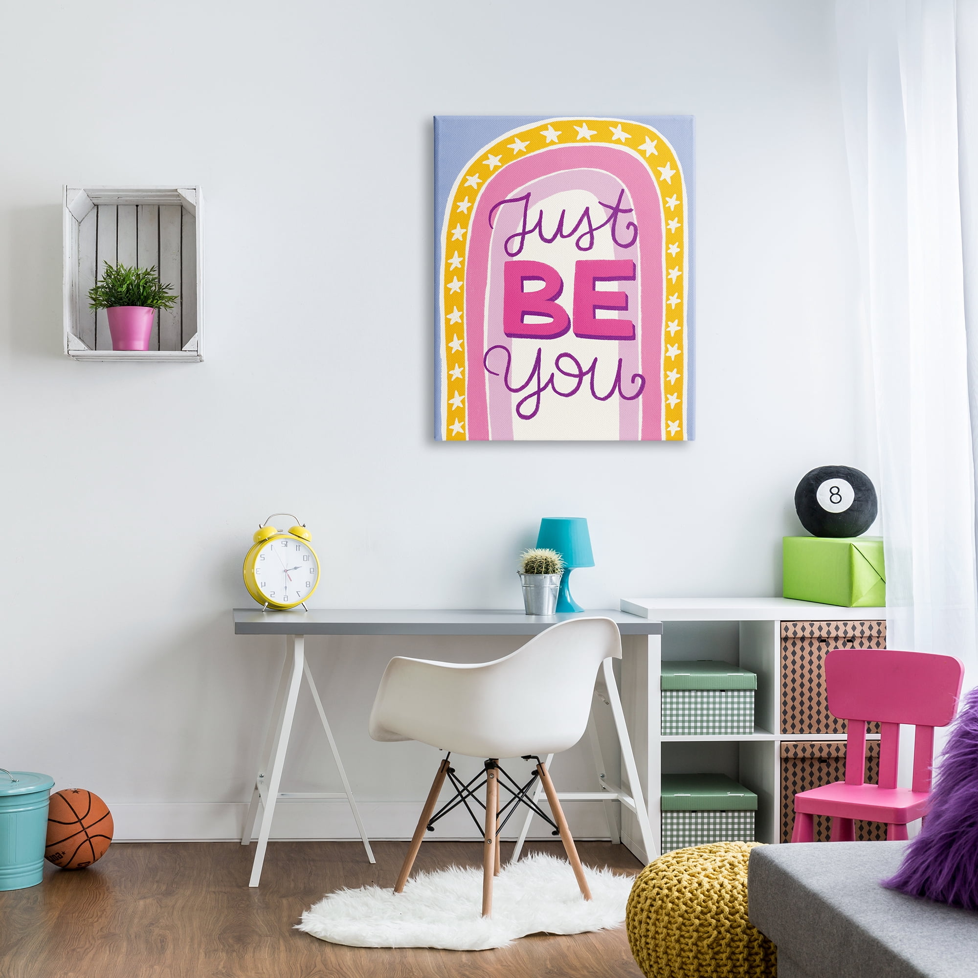 Stupell Industries Just Be You Inspirational Abstract Painting Gallery Wrapped Canvas Art Print Wall Art, 30 x 40