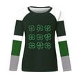 thumbnail image 5 of successthop Green Womens Tops Plus Size Long Sleeve St Patricks Day Plus Size with Crew Neck Polyester Casual St. Patricks Day Blouse Tops for Irish Themed Gifts 3XL, 5 of 5