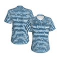 thumbnail image 3 of Yiaed Ocean on Striped Print Women's T Shirt V-Neck Short Sleeve Shirt Casual Breathable Tee Summer Tops-X-Large, 3 of 5