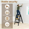 thumbnail image 5 of BOWEITI 4 Step Ladder, Steel Folding Step Stool with Wide Anti-Slip Pedal, Portable Lightweight Multi-Use Stepladder 330lbs (Black), 5 of 9