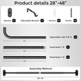 thumbnail image 4 of OLV 1" Diameter Adjustable Wrap Around Curtain Rods 28-48" Heavy Duty,Black, 4 of 9