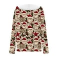 thumbnail image 4 of Women's Christmas Themed Zip-Up Hoodie - Fleece Lined Warm Flannel Coat with Pocket, Plus Size Sharpa Jacket with Hood for Fall Winter Holiday, 4 of 5