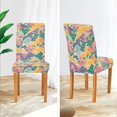 thumbnail image 3 of Yayeee 2 Pack Dining Chair Covers Stretch Parson Chairs Slipcovers Seat Protector, Yellow Floral Wave, 3 of 6